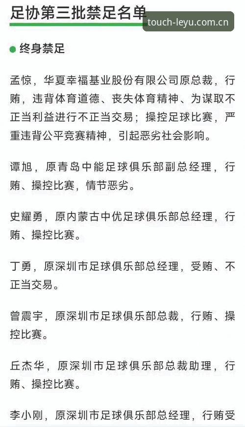 中国足协第三批禁足名单全面解析：行业乱象与体育精神的深度反思